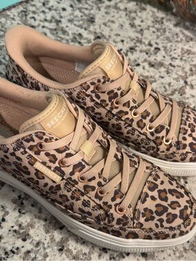 Skechers Women’s Bob’s Leopard-Print Lace-Up Sneakers